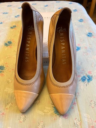 Zapatos Hispanitas Beige/rosa palo, de tacón