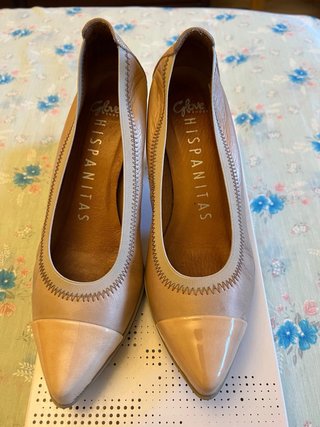 Zapatos Hispanitas Beige/rosa palo, de tacón