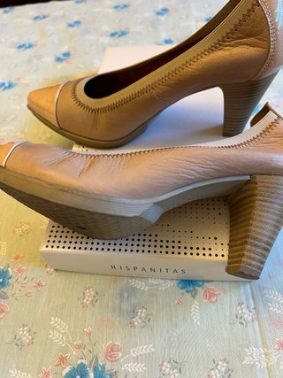 Zapatos Hispanitas Beige/rosa palo, de tacón
