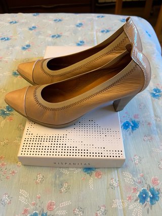 Zapatos Hispanitas Beige/rosa palo, de tacón