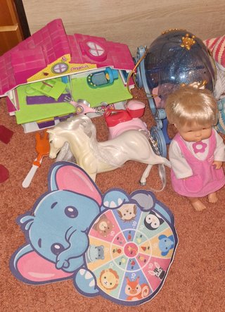 Lote Juguetes Niña Casa Muñecas Caballo Cochecito