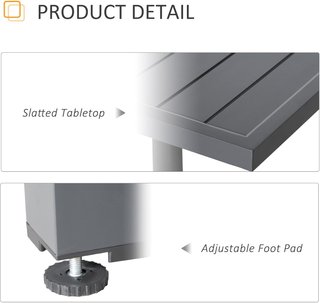 Mesa de Jardín Extensible para 8-10 Personas con Estructura de Aluminio, 135-270X90X75Cm, Gris