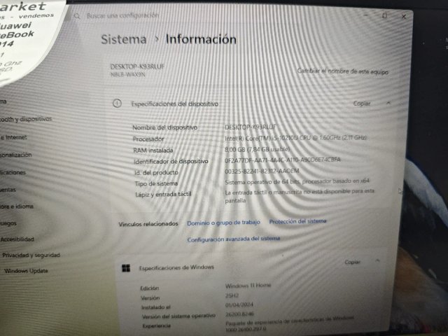 Portátil Huawei Gris/Plateado