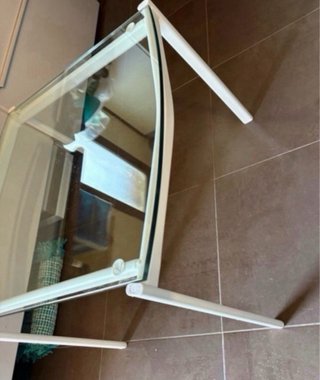 Elegante mesa centro cristal blanco