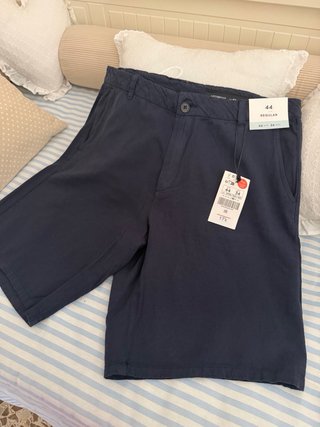 Bermudas Lefties Lino Azul Marino Talla M
