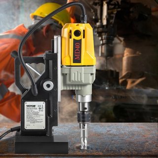 Taladro Magnético, 1100W Diámetro de Perforación de 4 cm, 2697lbf/12000N Taladro Magnético Eléctrico Portátil con 7 Brocas, Máquina de Perforación de 580 RPM para Cualquier Superficie y Mejora del...