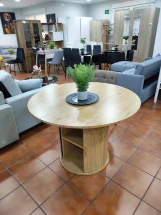 Mesa Japandi Redonda Madera Extensible