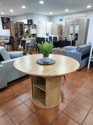 Mesa Japandi Redonda Madera Extensible