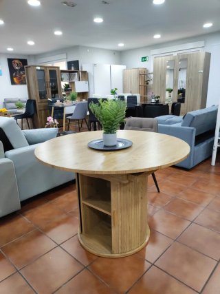 Mesa Japandi Redonda Madera Extensible