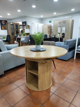 Mesa Japandi Redonda Madera Extensible
