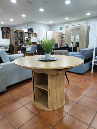 Mesa Japandi Redonda Madera Extensible