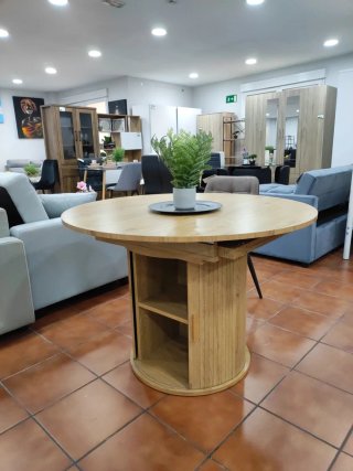 Mesa Japandi Redonda Madera Extensible