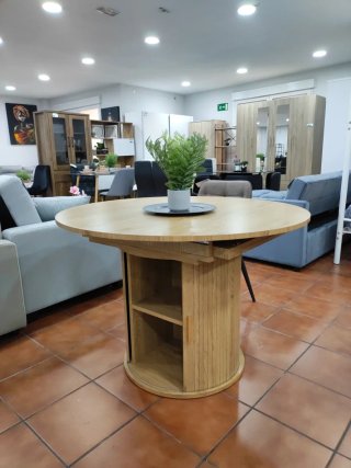 Mesa Japandi Redonda Madera Extensible