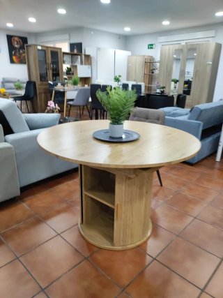 Mesa Japandi Redonda Madera Extensible