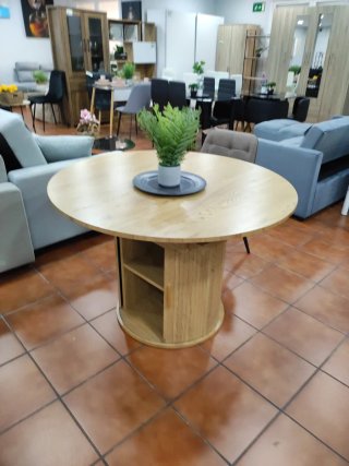 Mesa Japandi Redonda Madera Extensible