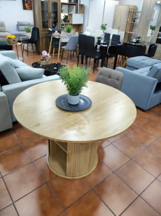 Mesa Japandi Redonda Madera Extensible
