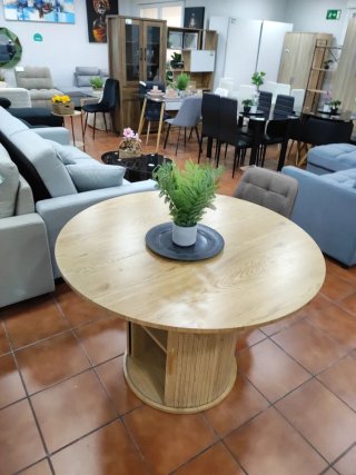 Mesa Japandi Redonda Madera Extensible