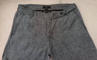 Pantalón de lino gris mujer