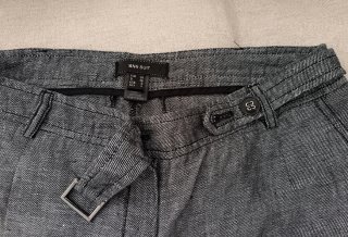 Pantalón de lino gris mujer