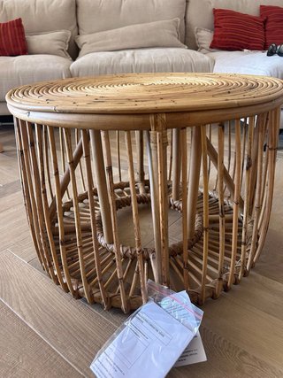 Tavolo basso in rattan naturale Bombai beige