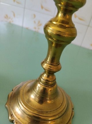 Coppia Candelabri Antichi Altezza 19 cm