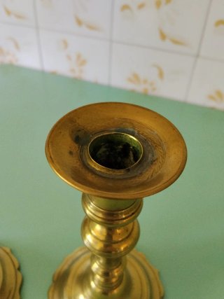 Coppia Candelabri Antichi Altezza 19 cm