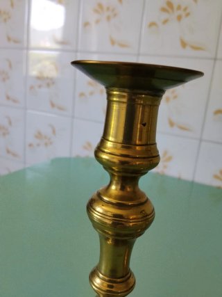 Coppia Candelabri Antichi Altezza 19 cm