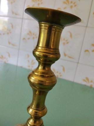 Coppia Candelabri Antichi Altezza 19 cm