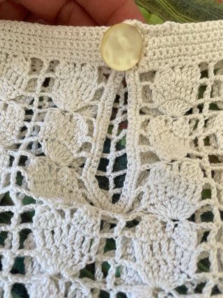 Top halter blanco crochet calado