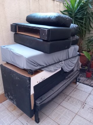 Sofá Cama Modular Negro y Gris