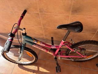 Bicicleta infantil rosa y verde