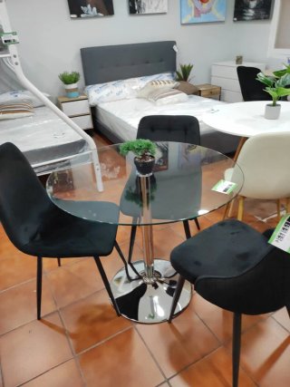 Mesa redonda cristal 90cm