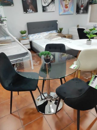 Mesa redonda cristal 90cm