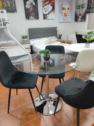 Mesa redonda cristal 90cm