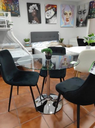 Mesa redonda cristal 90cm