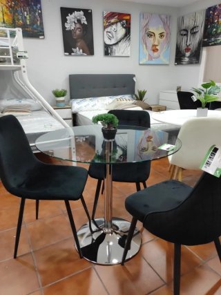 Mesa redonda cristal 90cm