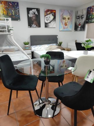 Mesa redonda cristal 90cm