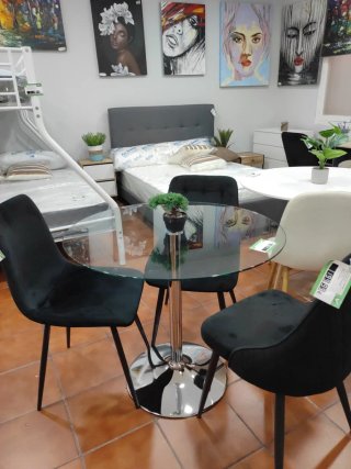 Mesa redonda cristal 90cm