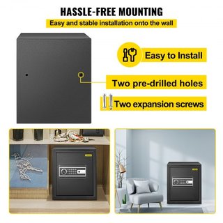 Caja Fuerte, Cassaforte da 0,048 m³ con Serratura a Improntate Digitali e Tastiera Digitale, Casseforti Antincendio per la Casa con Mensola Estraibile, Cassaforte Multiuso