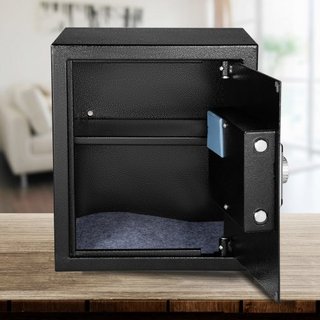 Caja Fuerte, Cassaforte da 0,048 m³ con Serratura a Improntate Digitali e Tastiera Digitale, Casseforti Antincendio per la Casa con Mensola Estraibile, Cassaforte Multiuso