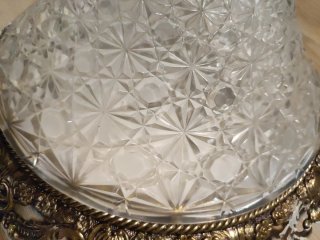 Plafón de techo cristal y metal dorado