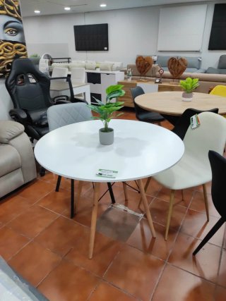 Mesa redonda estilo nórdico 100cm