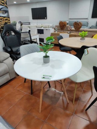 Mesa redonda estilo nórdico 100cm