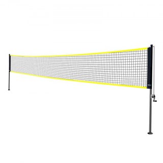 Juego de Red de Bádminton, Red de Bádminton Portátil para Playa, Parque y Jardín, Conjunto de Equipos de Bádminton para Adultos y Niños con Postes, Bolsa de Transporte, 4 Raquetas de Hierro y 3 Vo...