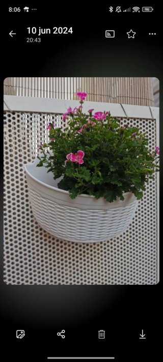 Fioriere sospese in resina Rattan bianco
