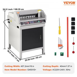 Cortadora de Papel Eléctrica de 18" 450mm Máquina de Corte de Oficina Pesada