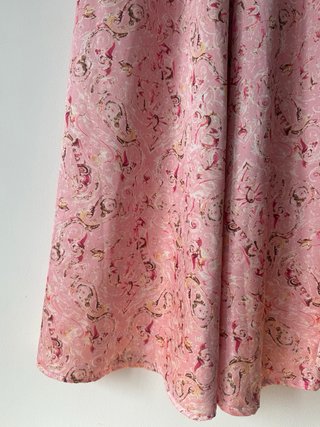 Falda larga rosa estampada