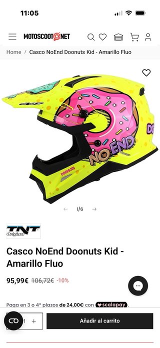 Casco Motocross NoEnd Doonuts Kid Amarillo