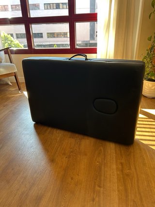 Camilla de masajes negra plegable con funda