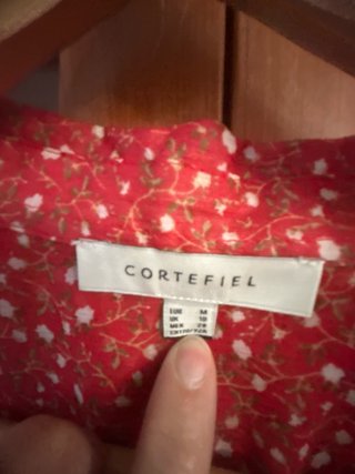 Vestido Cortefiel Rojo Estampado Talla M